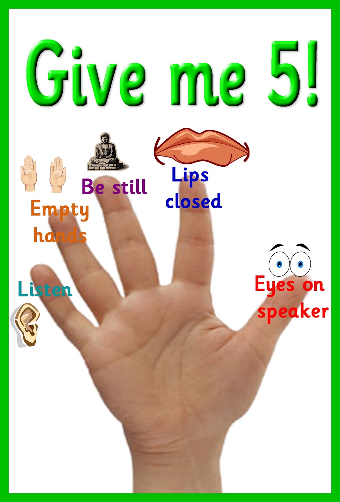 Debbie's Resource Cupboard: Give me 5 poster