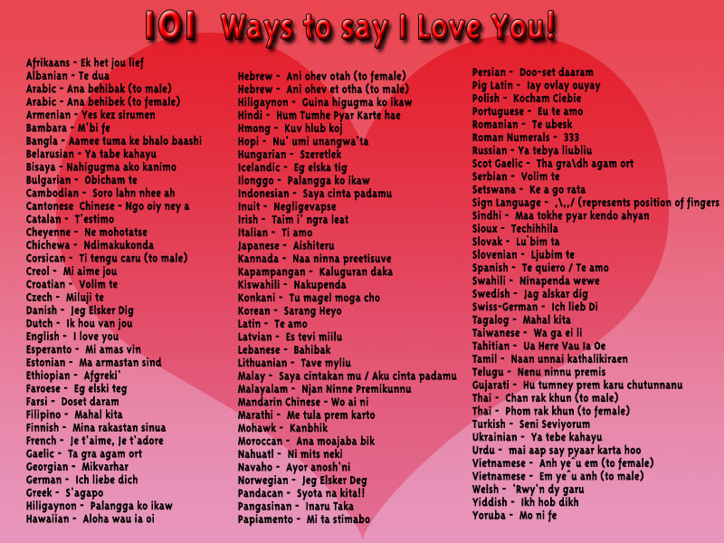 urs friendly: Saying " I LOVE YOU " in different languages of the world