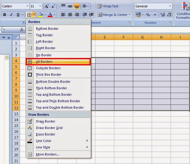 Cara Membuat Tabel Pada Ms.Office Excel