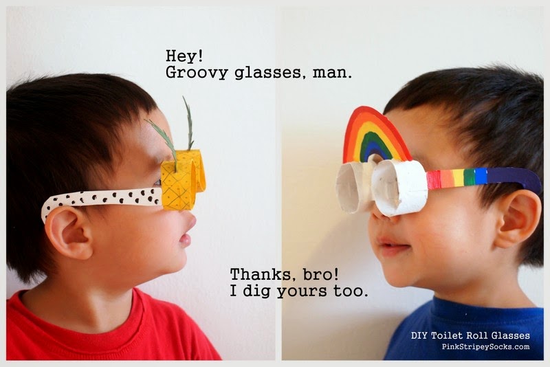 Make Toilet Roll Glasses! Pink Stripey Socks