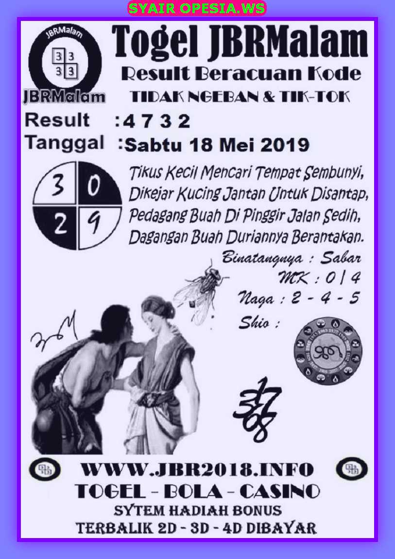 Kode syair sgp hari sabtu 18 Mei 2019 GOsyair SEDIA KODE