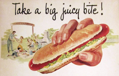 summer hot dog advertisement