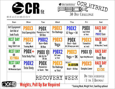 Obstacle Course Race Training with P90X, P90X Hybrid OCR Workout Sheets, P90X Obstacle Racing Workout Sheets, P90X OCR Workout Schedule, Beachbody OCR Fit, Beachbody on Demand, Free Obstacle Course Race Training, Spartan Training with P90X