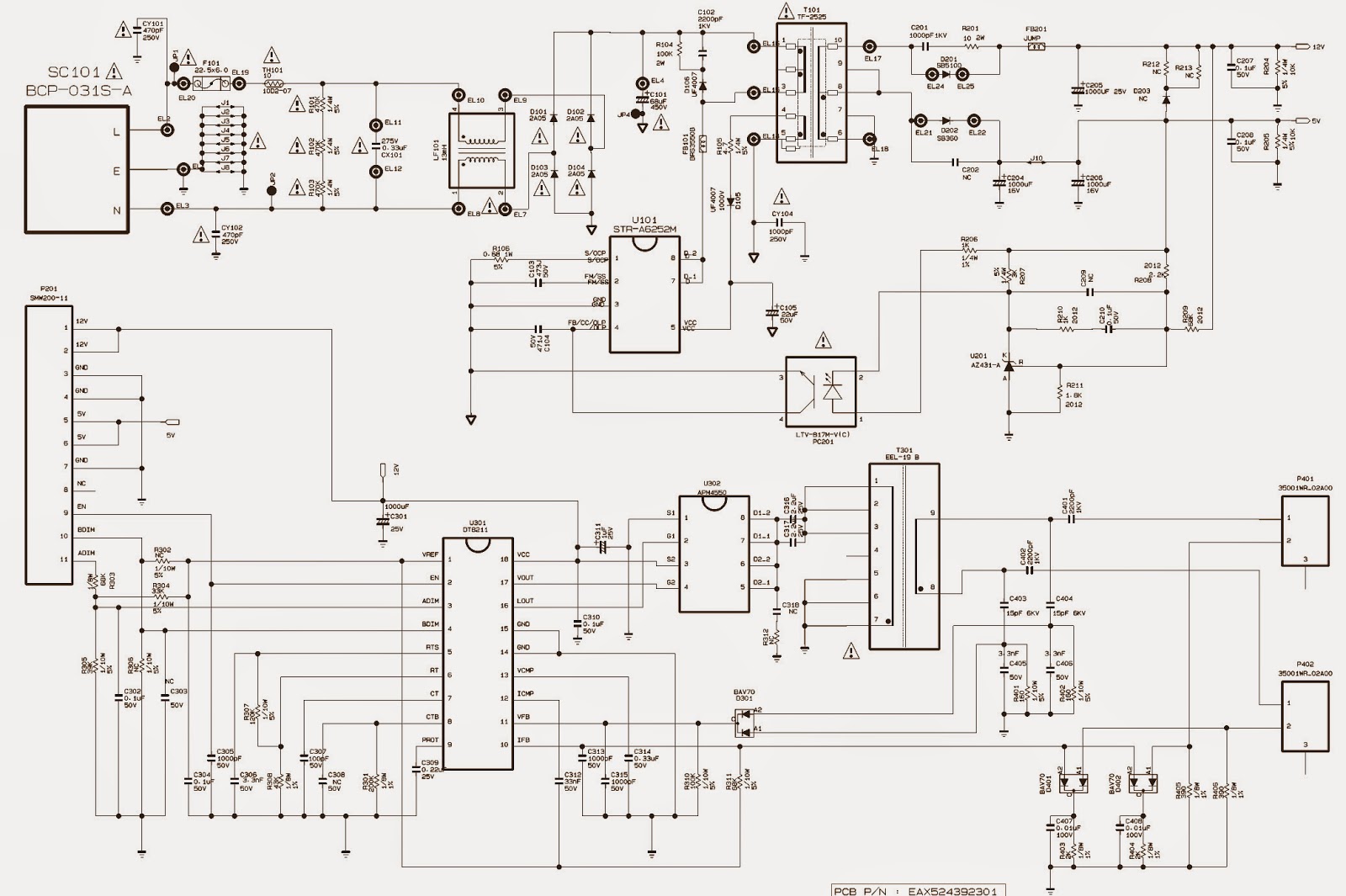 Eax65423701 2.0 схема блока питания Electro help: LG SMPS (Power Supply) SCHEMATICS - LM57G - LM91G - LM34K - SMPS S