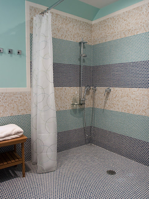 colorful mosaic tile patterns for modern bathroom shower