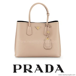 Crown Princess Mary carried Prada Saffiano Cuir Double Bag