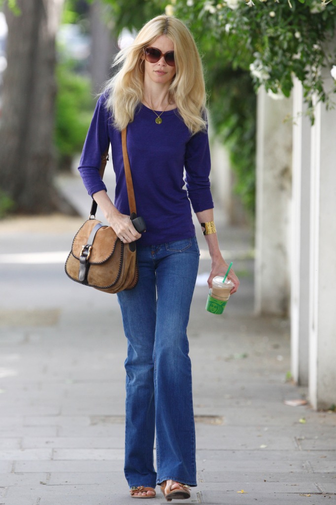Style Notebook Claudia Schiffer in Cobalt Blue Top & Jeans