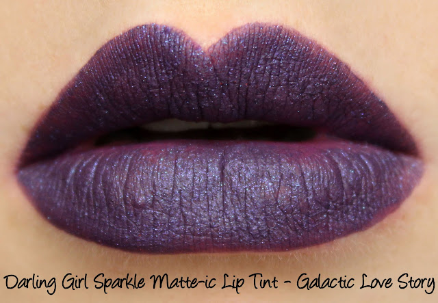 Darling Girl Sparkle Matte-ic Lip Tint - Galactic Love Story Swatches & Review