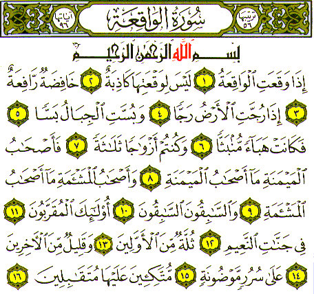 Kaifiyat Tata Cara Mengamalkan Surat Al Waqiah Kumpulan