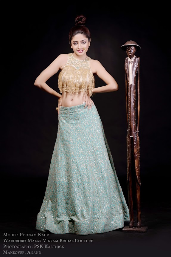 Poonam Kaur stills in Malar Vikram Bridal Couture