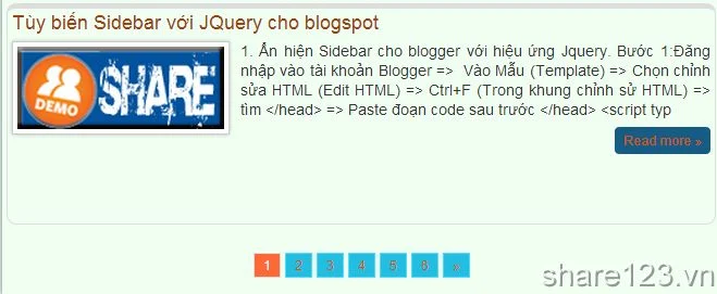 phân trang bài viết đẹp và chuyên nghiệp cho blogspot
