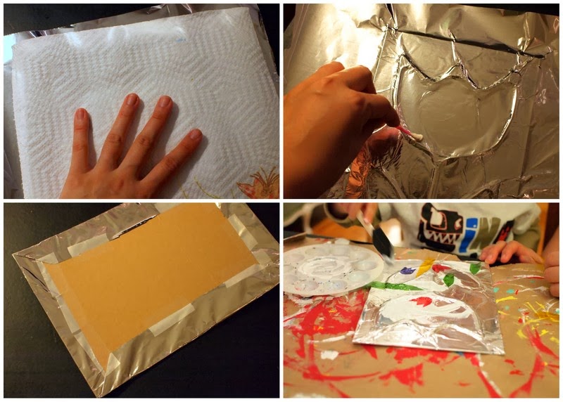 Stained Glass Craft with Aluminum foil and Cellophane Pink Stripey Socks