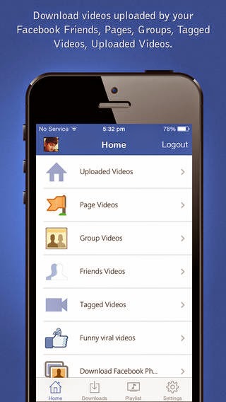 تطبيق مجاني لمشاهدة وتحميل الفيديوهات من الفيس بوك للأيفون والايباد والايبود Video Downloader for Facebook iOS 2.0
