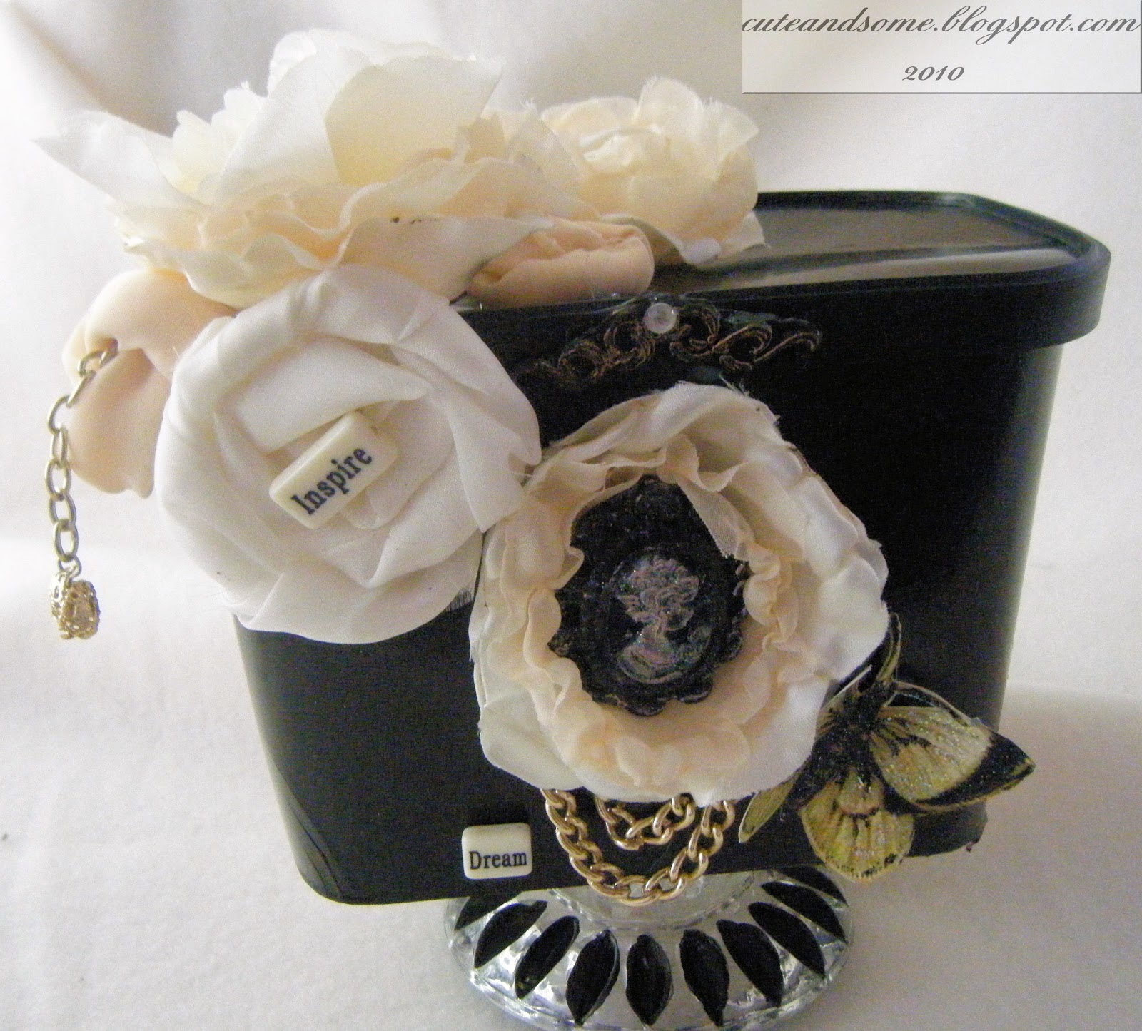 Cute and Some "SHABBY OR CHIC?" RECYCLED ICE CREAM BOX AND CANDLE HOLDER