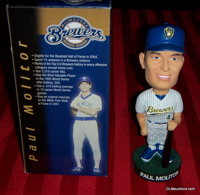 Bobbleheads For Sale Paul Molitor Bobblehead Milwaukee Brewers Baseball SGA 8/10/03