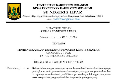 Contoh Sk Komite Sekolah Sd 2019 Ilmusosial Id