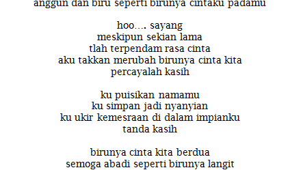 Lirik Lagu Birunya Cinta Dayu A G Feat Kitty Andry Not Angka