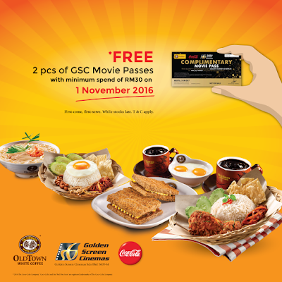 OLDTOWN White Coffee Malaysia Free GSC Movie Tickets Promo