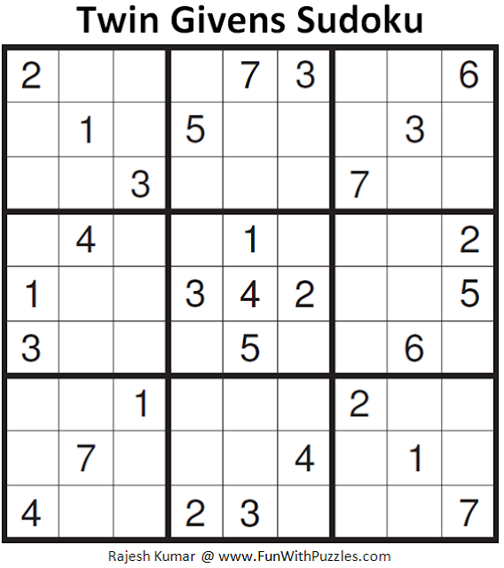 Twin Givens Sudoku (Fun With Sudoku #155)