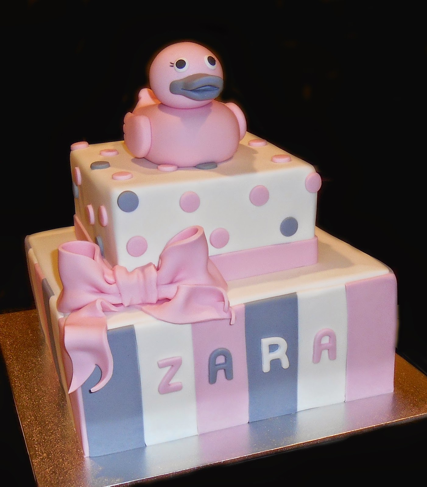 Nada's cakes Pink Duck Christening by Nada's Cakes Canberra