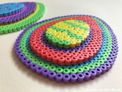 3D layered Hama bead Easter Egg craft for children
