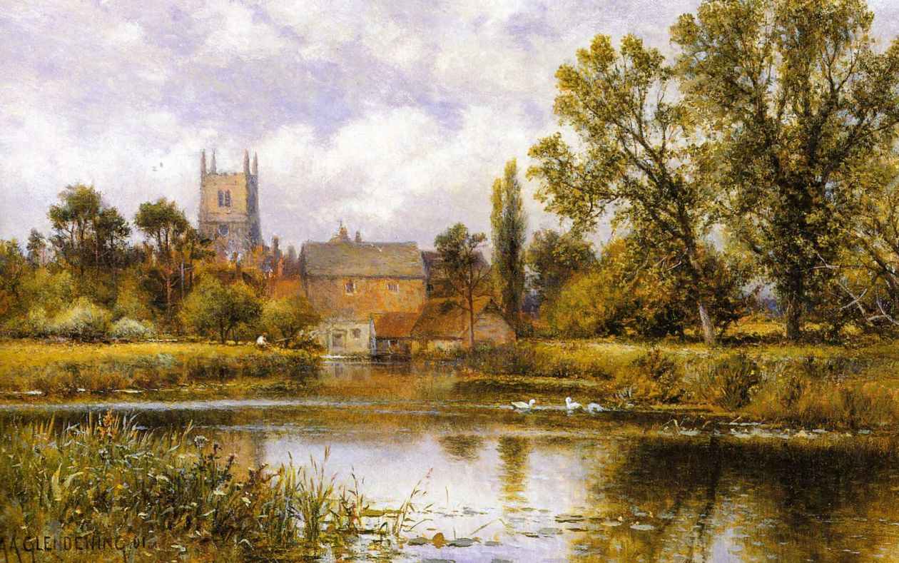 British Art Alfred Augustus Glendening Snr Millpond