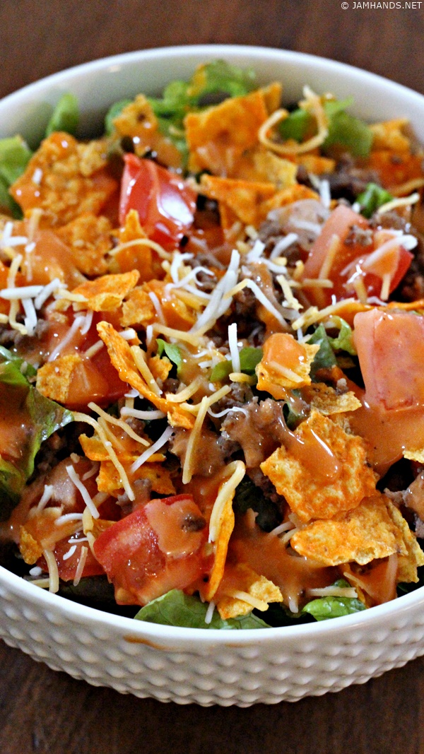 Doritos Taco Salad with Homemade French Dressing