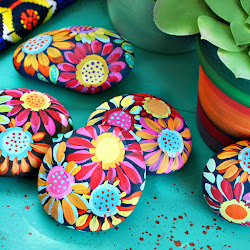 rock painting easy beginners paint rocks painted flowers bright flower mexican tutorials pokemon inspired montano colored mark