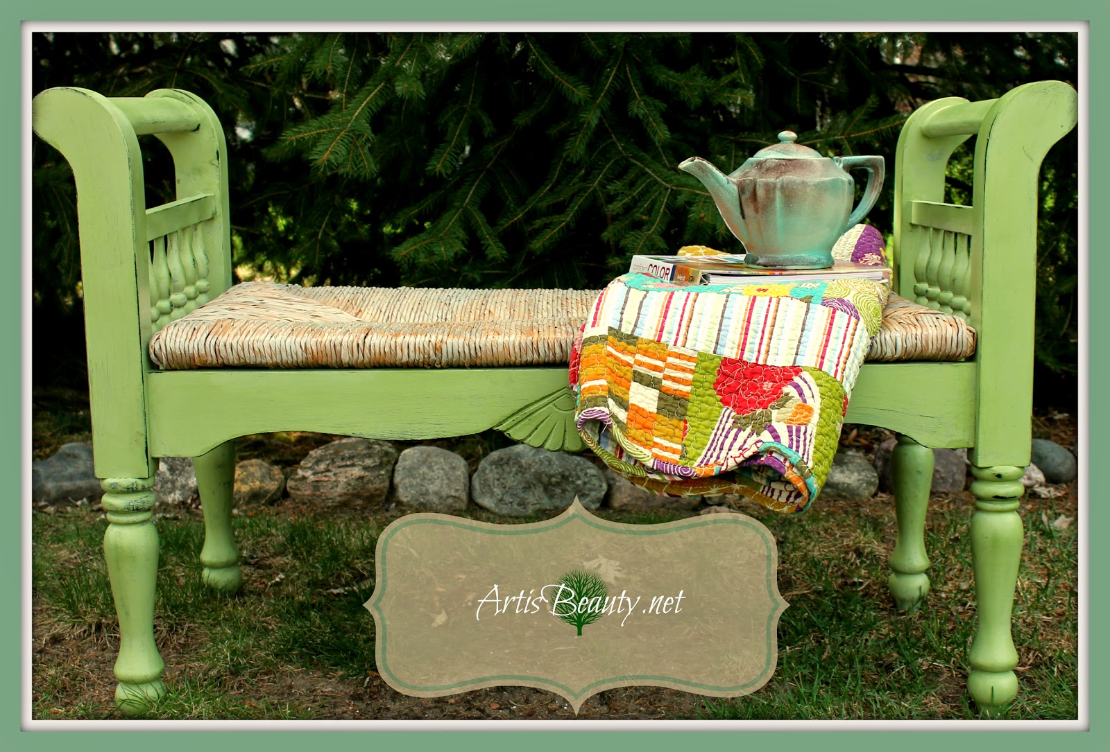 beachy-painted-bench-makeover-art-is-beauty