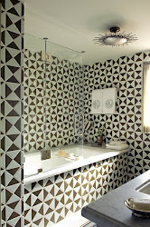 geometric tiles bathroom tile triangle bathrooms shaped floor kincaid cathy designer patterns luxury interior wall pattern bath holtwood hipster shape