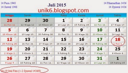 Jadwal tanggal Puasa ramadhan 2015 versi Menteri agama RI - Wiki