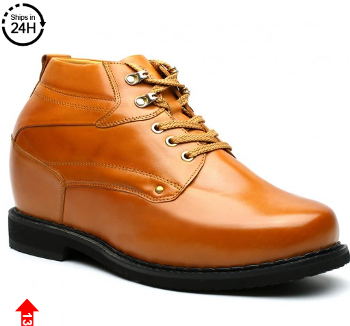 Height Increasing Boots Hidden Heel Working Boots Brown Men Taller Shoes 