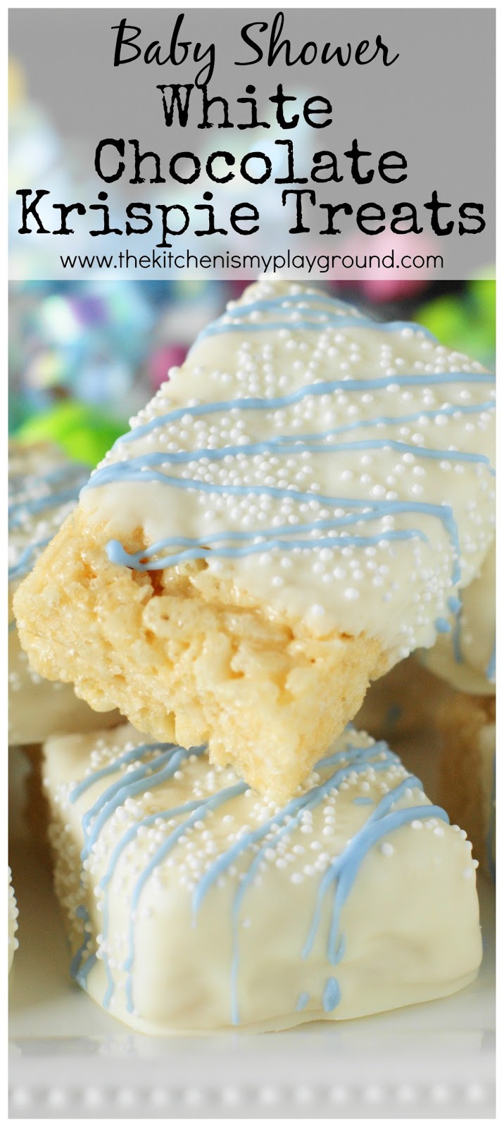 Baby Shower White ChocolateDipped Rice Krispie Treats The Kitchen is