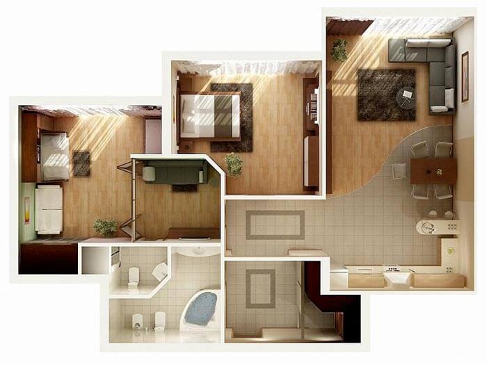2 yatak daire ev planı 2 yatak daire ev planı