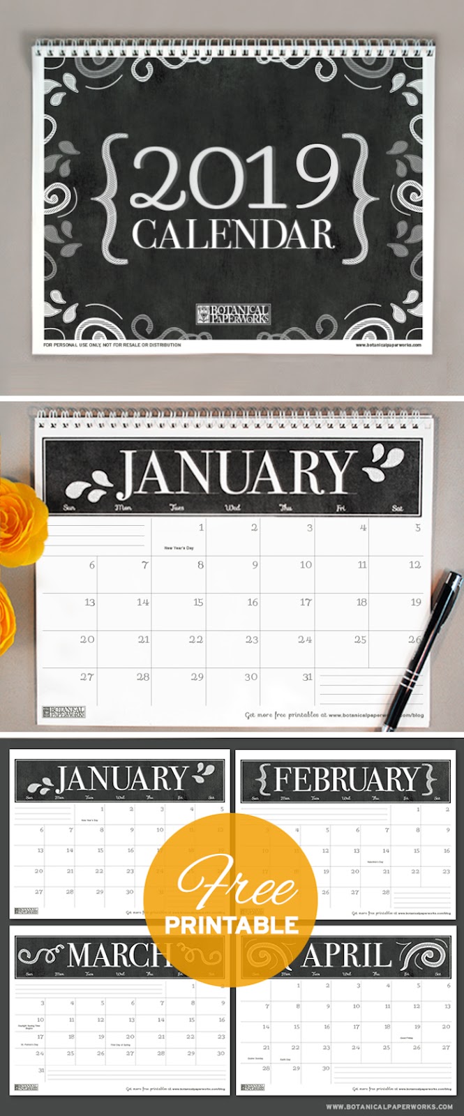 10 calendarios 2019 imprimibles y ¡Gratis!