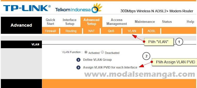 Menu "VLAN" dan lanjut ke "Assign VLAN PVID for each Interface"