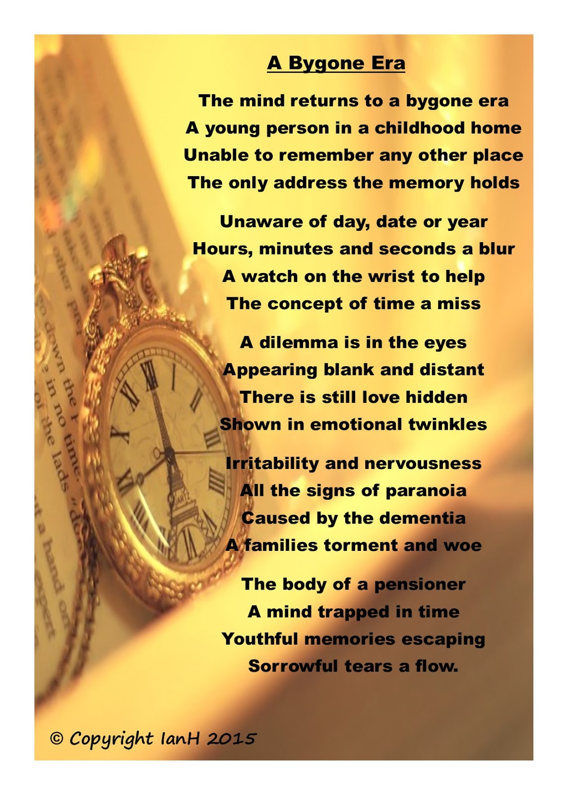 Dementia Carers Poems A Bygone Era