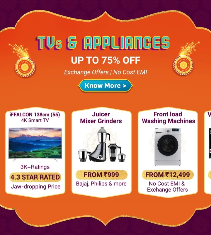 Flipkart Big Diwali Sale 1st-5th November 2018 Offers List: Upto 90% Off Mobile Deals + Extra 10% SBI Card Discount