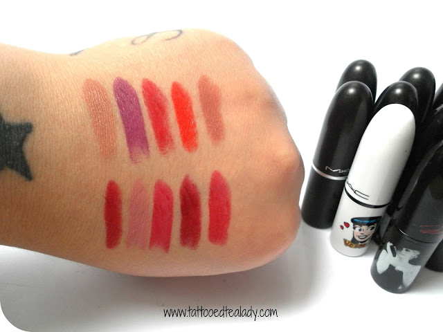 A picture of MAC Lipstick Swatches
