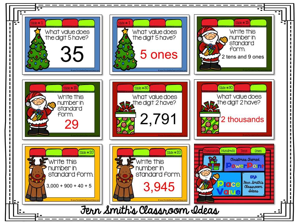 Fern Smith's Classroom Ideas Christmas Place Value - A Week's Worth of Place Value for Second and Third Grade.