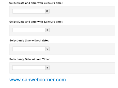 Date and time picker using Bootstrap