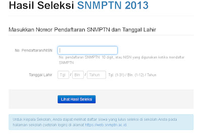 Tempat Melihat Pengumuman SNMPTN 2013