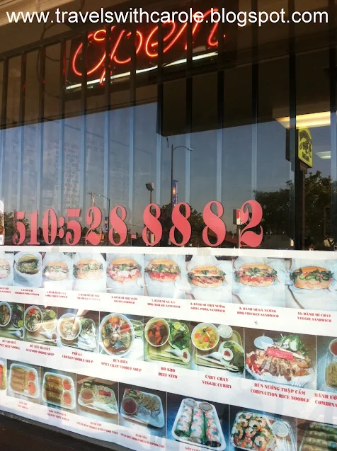 menu posted outside at Banh Mi Ba Le Vietnamese Sandwich in El Cerrito, California
