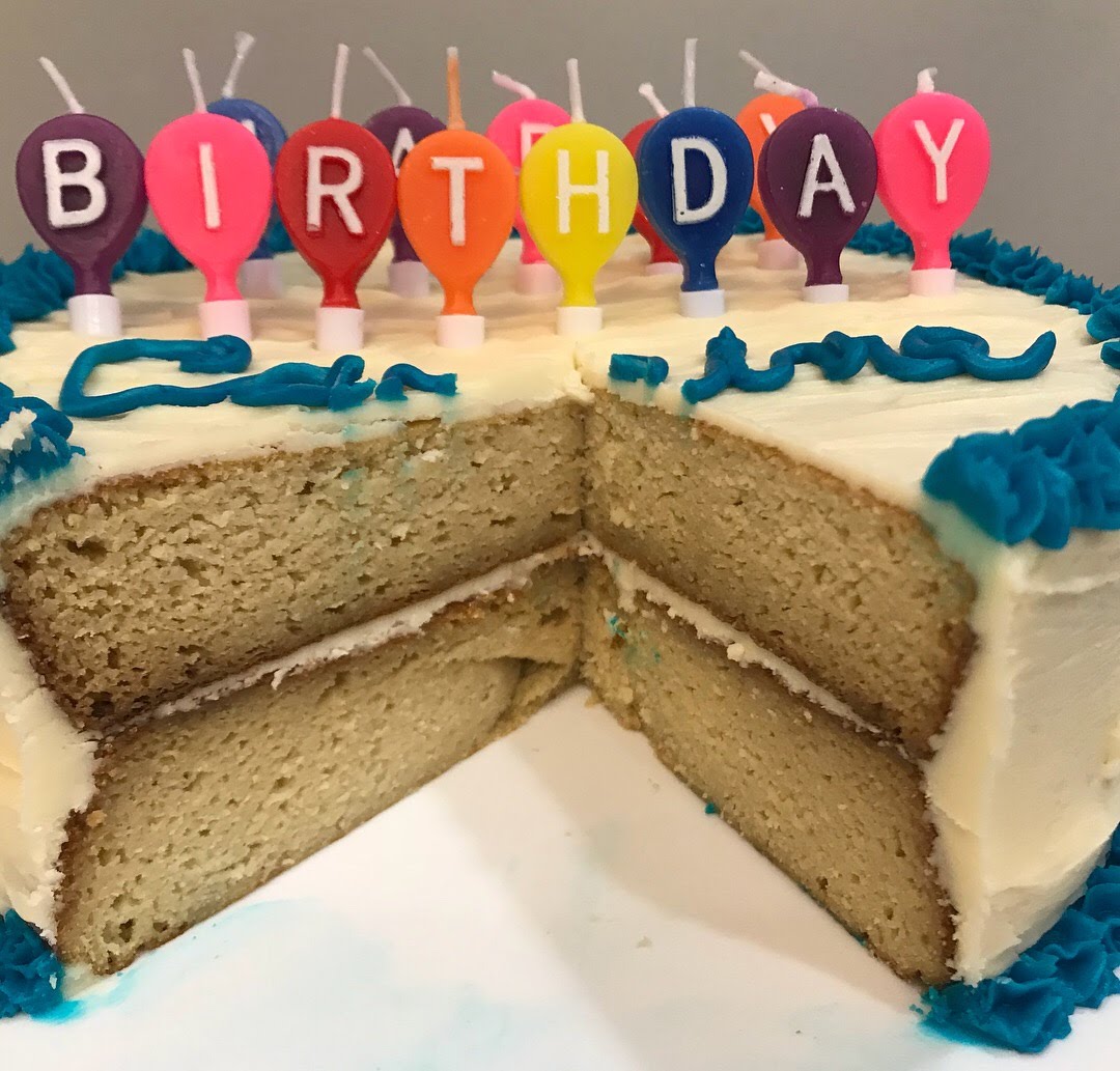 Low Carb Vanilla Birthday Cake | Caroline's Keto Kitchen