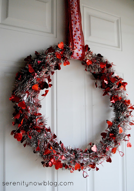 Valentine Tinsel Garland Wreath, from Serenity Now