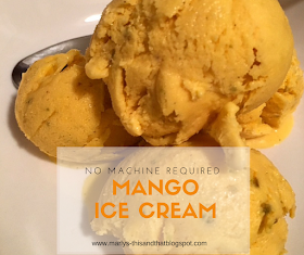 No machine Homemade Ice Cream made with mangoes, pistachio and cardamom.