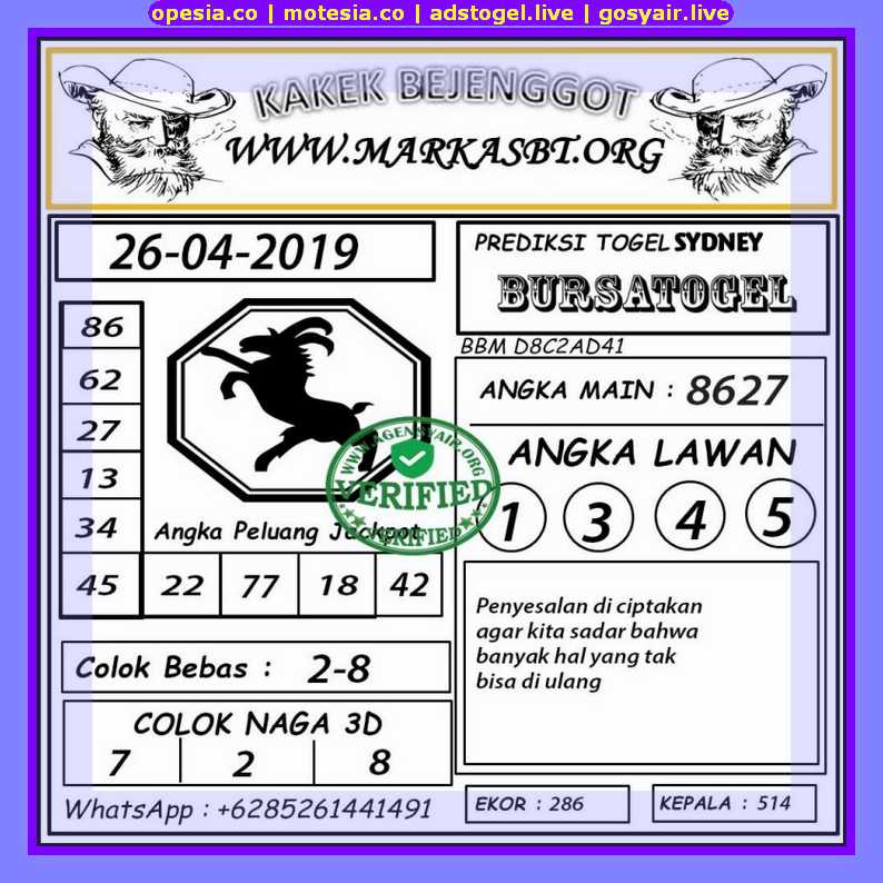 Kode Syair Sd Jumat 26 April 2019 Kode Syair Sgp Hk Sd Motesia