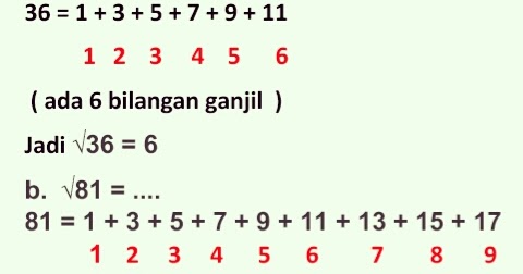 Cara mencari akar pangkat dua