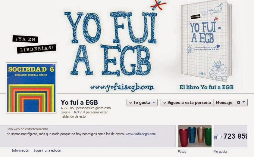 Fanpage en Facebook de Yo Fui a EGB