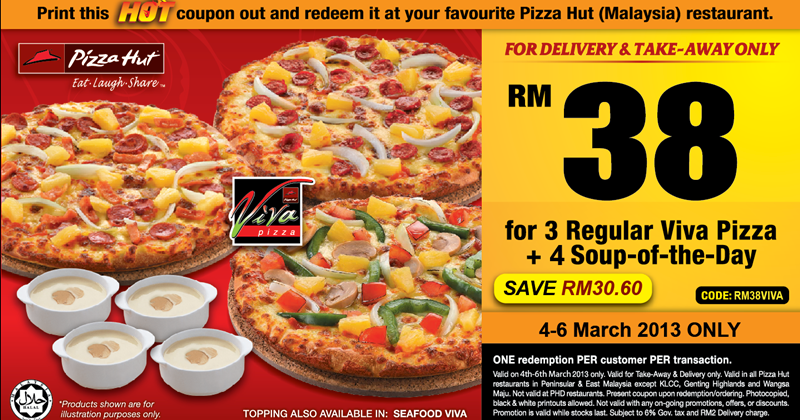Pizza hut no delivery charge coupon However, you can now skip the two sides and add a third medium pizza to the box for the same price. Remember, delivery will incur an additional charge, as will extra cheese.